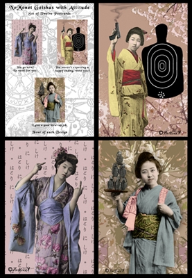 Geishas With Attitude Postcard Set