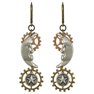 Mystic Moon Steampunk Earrings