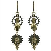 Talk to the Hand Steampunk Earrings