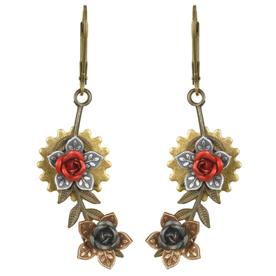 Fallen Leaf Steampunk Earrings