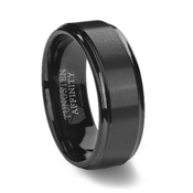 Black Brushed Tungsten Carbide Wedding Band