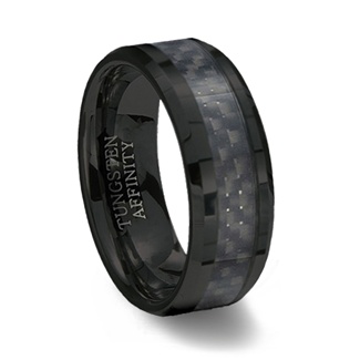 Black Ceramic Ring & Black Carbon Fiber Inlay