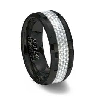 Black Ceramic Ring & White Carbon Fiber Inlay