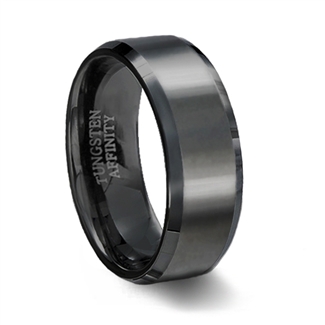 Brushed Black Ceramic Wedding Ring