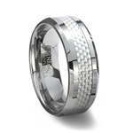 Tungsten Carbide Ring & White Carbon Fiber Inlay