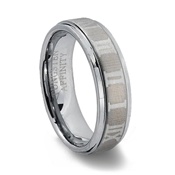 Mens Tungsten Carbide Roman Numeral Ring