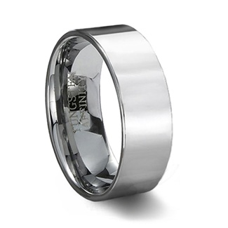 Polished Tungsten Carbide Pipe Cut Wedding Band