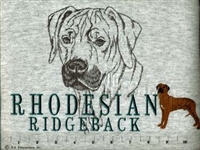 Rhodesian Ridgeback Classic Embroidered Tee Shirt or Sweatshirt, Clothing for Dog and Cat Lovers at www.saltypaws.com