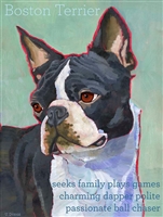 Boston Terrier Artistic Fridge Magnet SaltyPaws.com