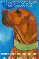 Coonhound Redbone Artistic Fridge Magnet SaltyPaws.com