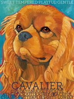 Cavalier King Charles Spaniel Ruby Artistic Fridge Magnet SaltyPaws.com