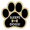 Sleeps with Dogs Paw Magnet for Car or Fridge