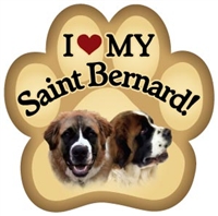 St Bernard Paw Magnet for Car or Fridge