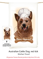 Australian Cattle Dog Red Heeler Flour Sack Kitchen Towel