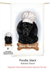 Poodle Black Flour Sack Kitchen Towel