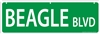 Beagle Street Sign "Beagle Blvd"