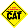 In Case of Emergency Please Save My "CAT"/"CATS" Window Sign SaltyPaws.com