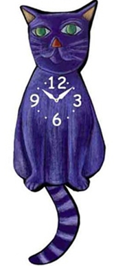 Blue Cat Wagging Tail Clock www.SaltyPaws.com