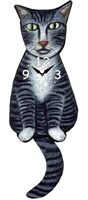 Tabby Cat Wagging Tail Clock www.SaltyPaws.com