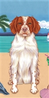 Brittany Spaniel Dog Beach Towel www.SaltyPaws.com