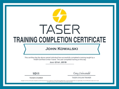 Taser Certificate