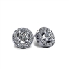 1ctw. Round Brilliant Diamond Halo Stud Earrings