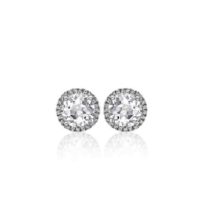 1/2ctw. "Angel" Round Brilliant Diamond Halo Stud Earrings