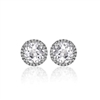 7/8ctw. "Angel" Round Brilliant Diamond Halo Stud Earrings