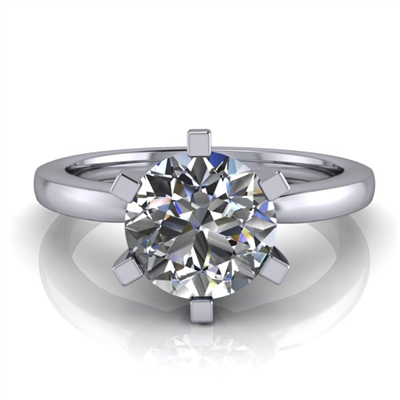 Six Prong Round Edge Solitaire Engagement Ring 1Â¼ct.