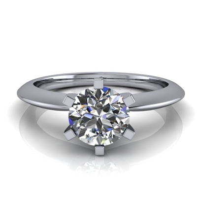 Six Prong Knife Edge Solitaire Engagement Ring Â¾ct.
