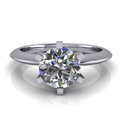 Six Prong Knife Edge Solitaire Engagement Ring 1ct.
