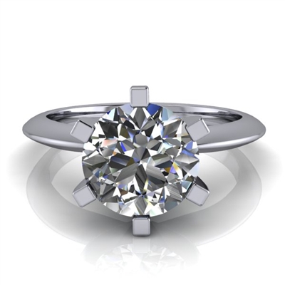 Six Prong Knife Edge Solitaire Engagement Ring 1Â½ct.