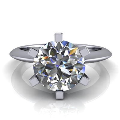 Six Prong Knife Edge Solitaire Engagement Ring 1Â¾ct.