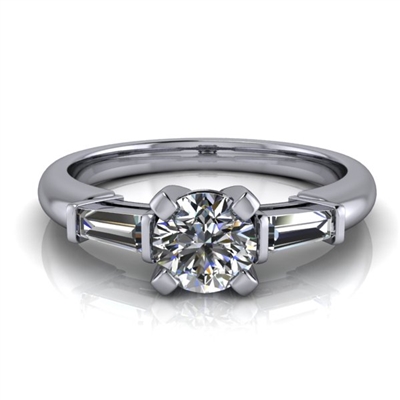 Tapered Baguette Round Brilliant Engagement Ring Â½ct.