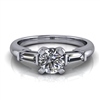 Tapered Baguette Round Brilliant Engagement Ring Â¾ct.
