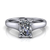 Graduated Trellis Emerald Cut Solitaire Engagement Ring Â¾ct.