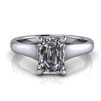 Graduated Trellis Emerald Cut Solitaire Engagement Ring 1ct.