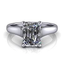 Graduated Trellis Emerald Cut Solitaire Engagement Ring 1Â¼ct.