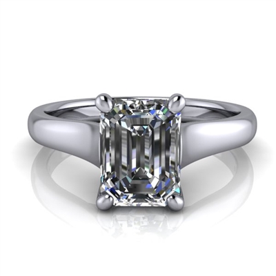 Graduated Trellis Emerald Cut Solitaire Engagement Ring 1Â¼ct.