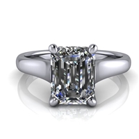 Graduated Trellis Emerald Cut Solitaire Engagement Ring 1Â½ct.