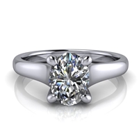 Graduated Trellis Oval Cut Solitaire Engagement Ring 1ct.