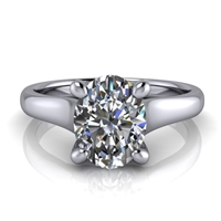 Graduated Trellis Oval Cut Solitaire Engagement Ring 1Â¼ct.