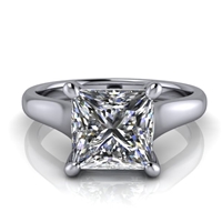 Graduated Trellis Princess Cut Solitaire Engagement Ring 2ct.