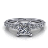 Princess Cut Classic Shared Prong Engagement Ring Â¾ct.
