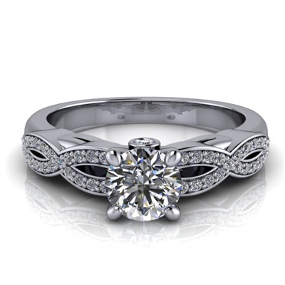 Love Twist Round Engagement Ring with Surprise Diamond Â½ct.