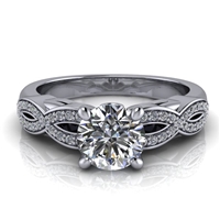 Love Twist Round Engagement Ring with Surprise Diamond Â¾ct.