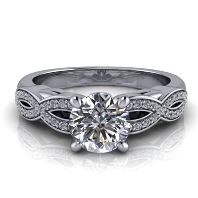 Love Twist Round Engagement Ring with Surprise Diamond Â¾ct.