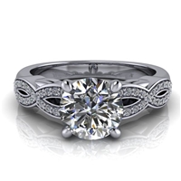 Love Twist Round Engagement Ring with Surprise Diamond 1ct.