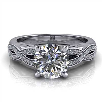 Love Twist Round Engagement Ring with Surprise Diamond 1ct.