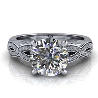 Love Twist Round Engagement Ring with Surprise Diamond 1Â½ct.